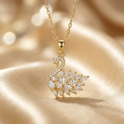 Viral Swan Necklace - worn photo