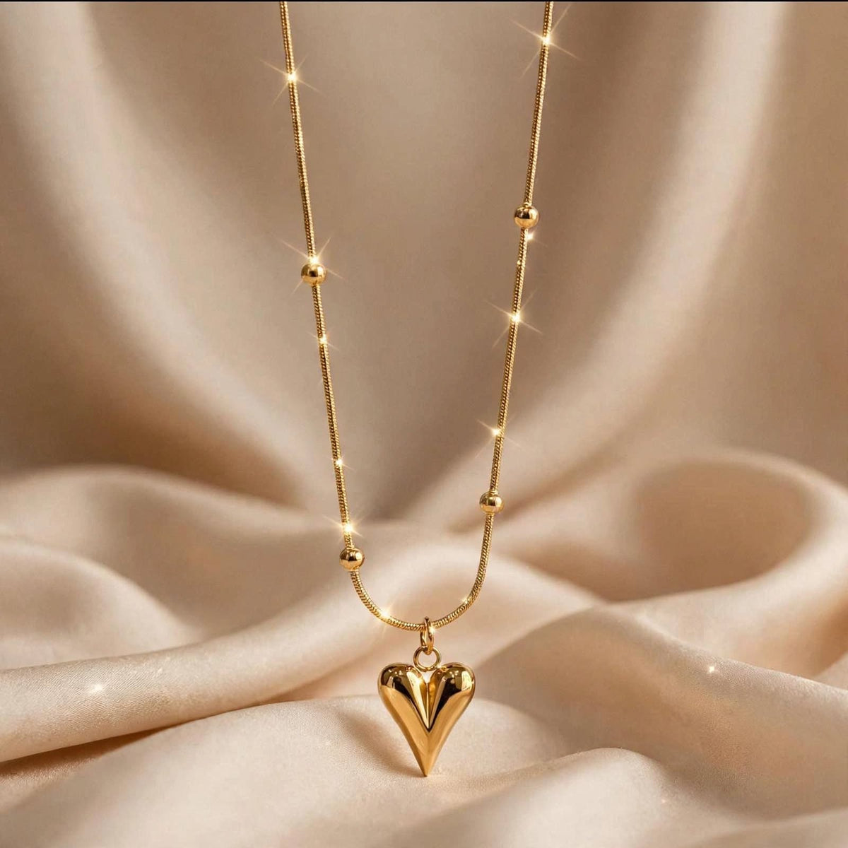 Ball Chain Heart Necklace – Perfect Gift for Wife, Girlfriend, Sister | Everyday Elegance
